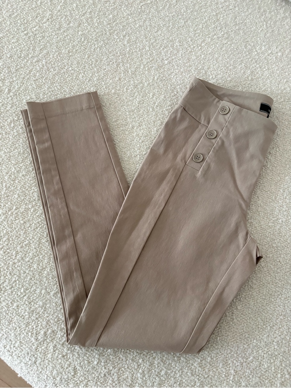 Le Chateau High-Waist 6-Button Front Skinny Leg - Dress Pants - Taupe * US 4